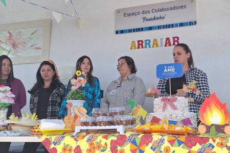 Colaboradores celebram o 7° Arraiá do AME São José dos Campos com comida típica, bingo e muita animação